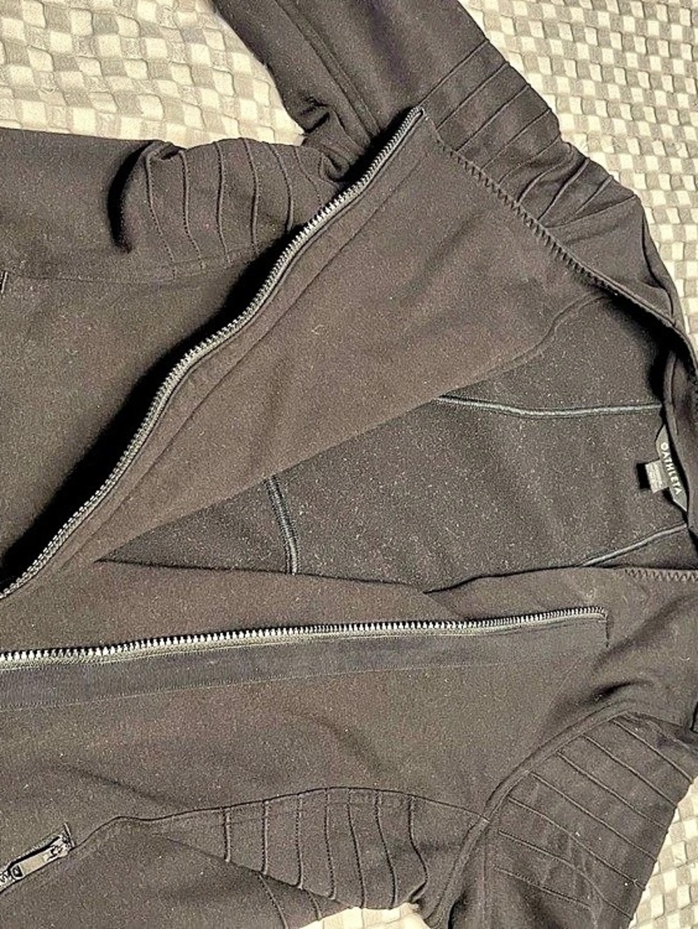 Athleta On The Move Moto Jacket Black Zip Jacket Size Large/Tall - GUC - Picture 5 of 10